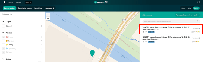 Open document uit dashboard