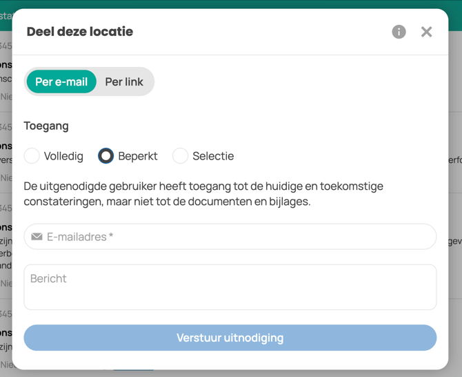 locatie delen beperk