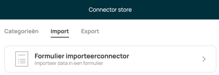Import formulier importeerconnector
