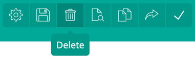 All the buttons that are available when viewing a document or draft. Use the "Delete" button to place the item in the recycle bin.