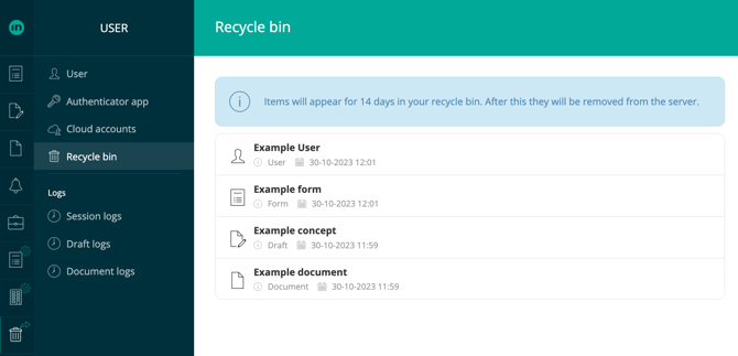Opened-Recycle-bin-incontrol-app