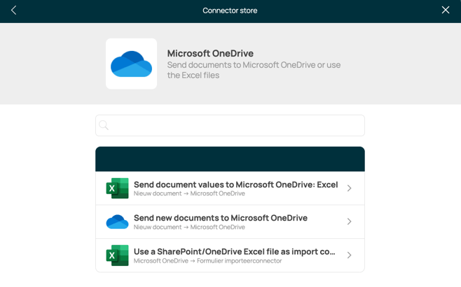 Onedrive connector options
