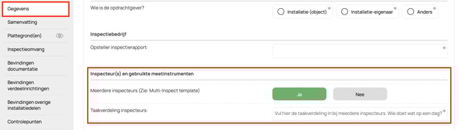 Multi-inspect - taakverdeling doorgeven
