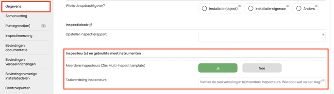 Multi-inspect - taakverdeling doorgeven