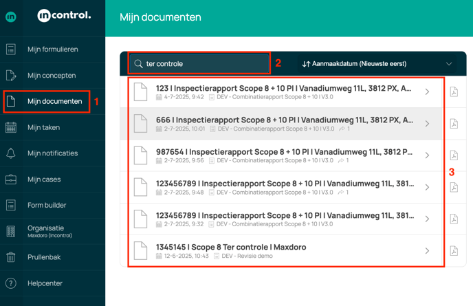 mijn document, ter controle