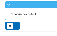 "Instelling in dynamisch content element om meerdere onderdelen tegelijk toe te voegen via de plusknop."